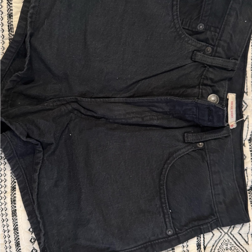 Levi's Black Ribcage Short with Gold Zipper